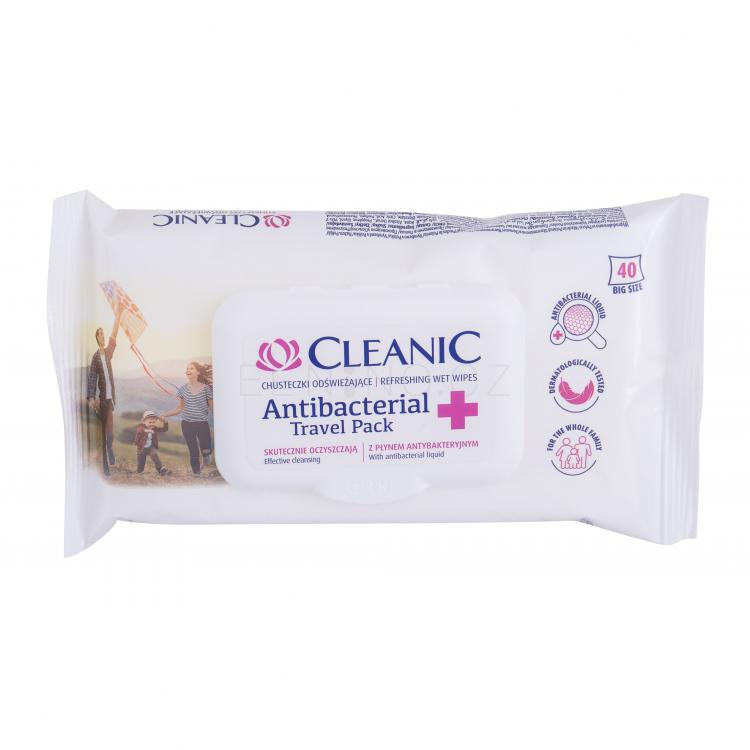 Cleanic Antibacterial Refreshing Travel Pack Čisticí ubrousky 40 ks