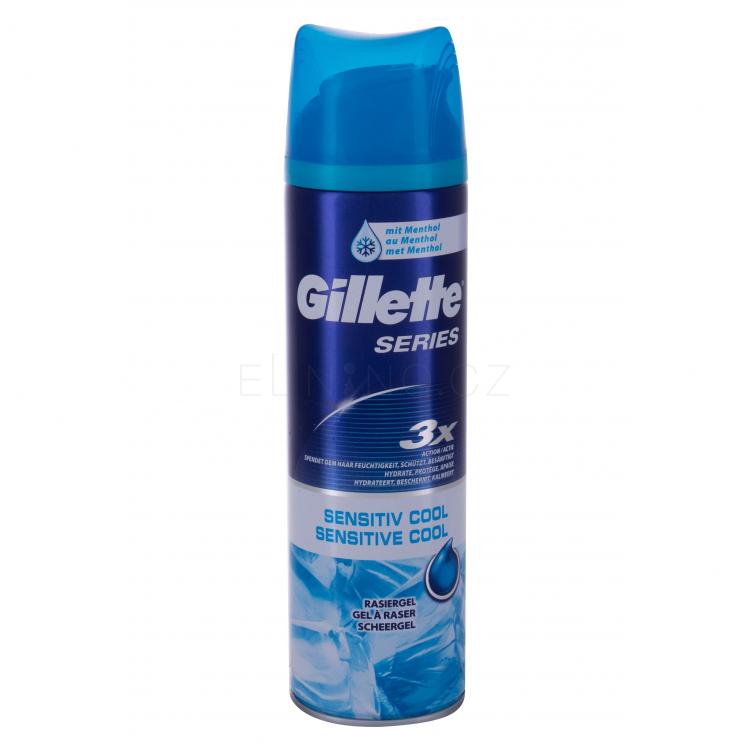Gillette Series Sensitive Cool Gel na holení pro muže 200 ml