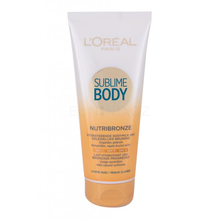 L&#039;Oréal Paris Sublime Body Nutribronze Light Skin Samoopalovací přípravek pro ženy 200 ml