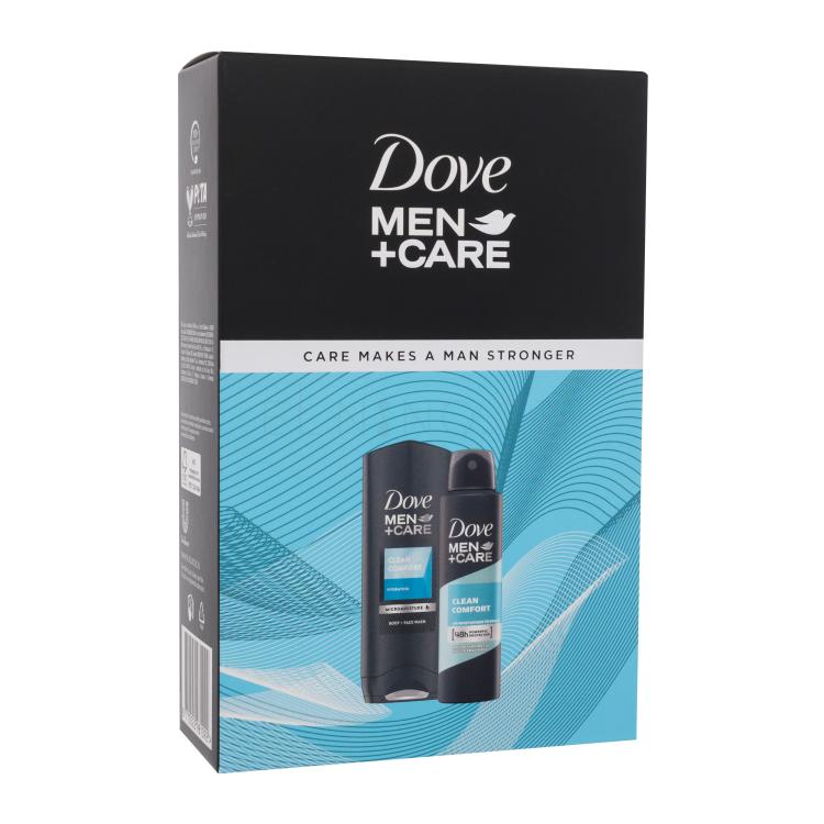 Dove Men + Care Clean Comfort Duo Gift Set Dárková kazeta sprchový gel Men Care Clean Comfort 250 ml + antiperspirant Men Care Clean Comfort 150 ml