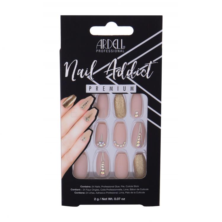 Ardell Nail Addict Premium Umělé nehty pro ženy Odstín Nude Jeweled Set