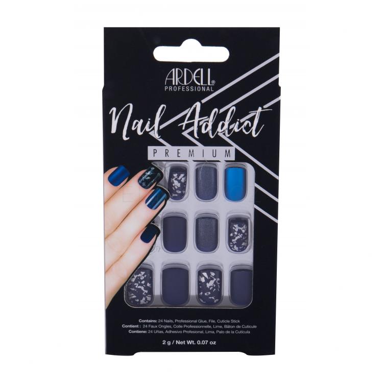 Ardell Nail Addict Premium Umělé nehty pro ženy Odstín Matte Blue Set