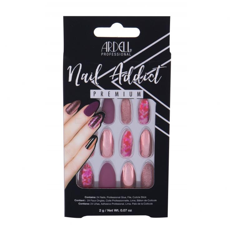 Ardell Nail Addict Premium Umělé nehty pro ženy Odstín Chrome Pink Foil Set