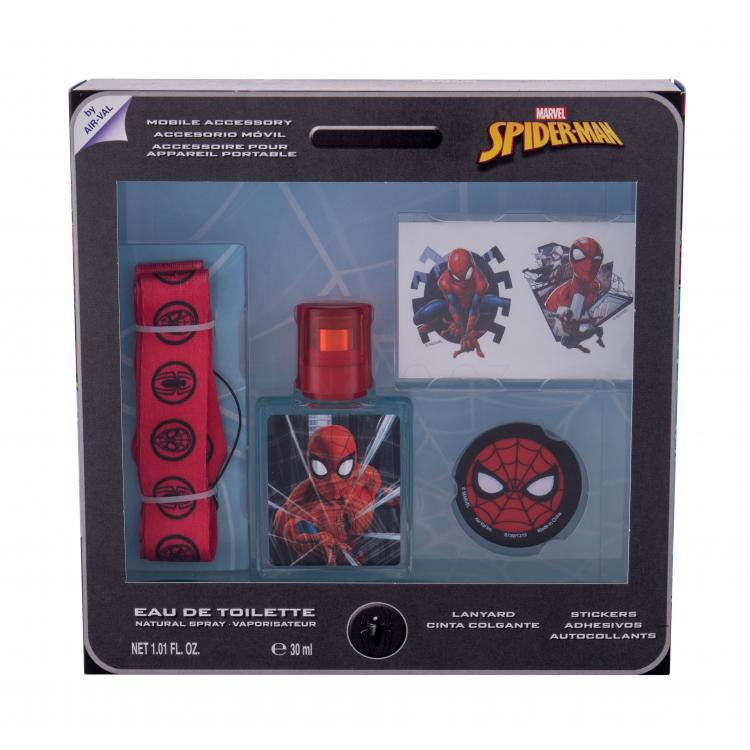 Marvel Spiderman Set Dárková kazeta toaletní voda 30 ml + samolepky + klíčenka + držák na mobil