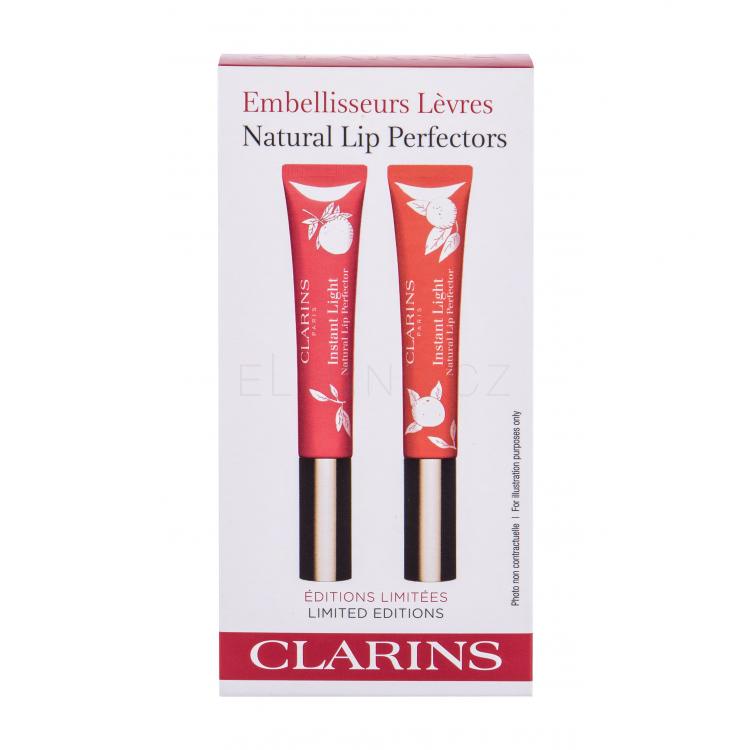 Clarins Instant Light Natural Lip Perfector Dárková kazeta lesk na rty 12 ml + lesk na rty 14 Juicy Mandarin 12 ml