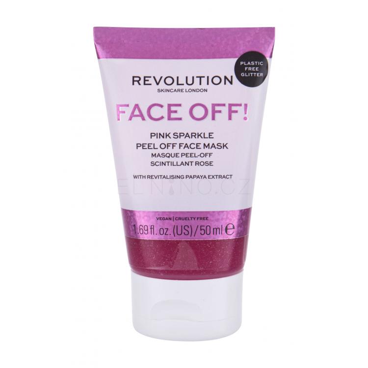 Revolution Skincare Face Off! Pink Sparkle Pleťová maska pro ženy 50 ml
