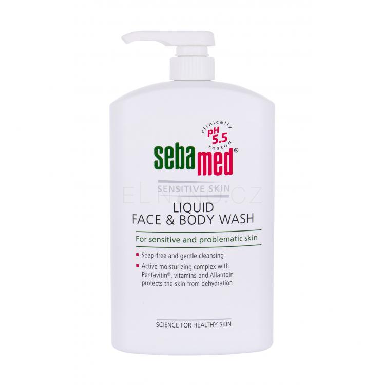 SebaMed Sensitive Skin Face &amp; Body Wash Tekuté mýdlo pro ženy 1000 ml