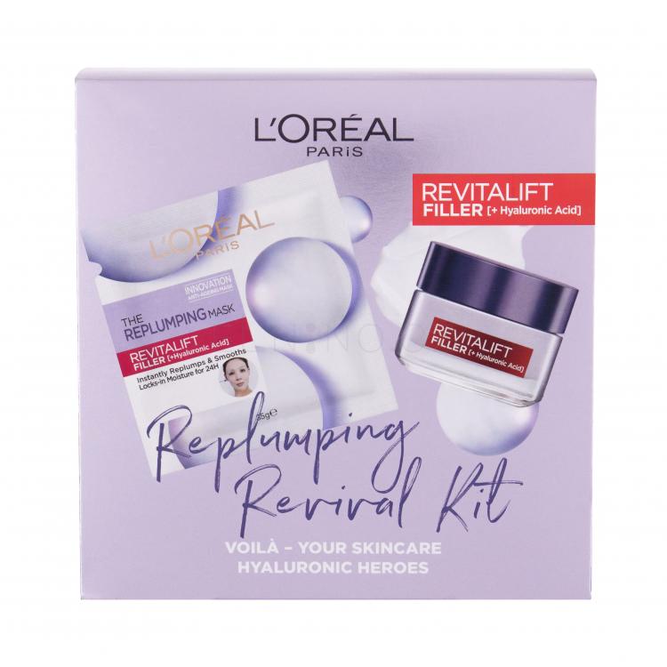 L&#039;Oréal Paris Revitalift Filler HA Dárková kazeta denní pleťová péče 50 ml + pleťová maska 35 g