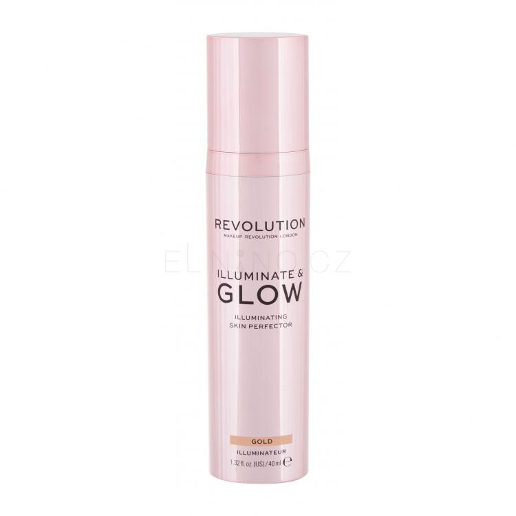 Makeup Revolution London Glow &amp; Illuminate Rozjasňovač pro ženy 40 ml Odstín Gold