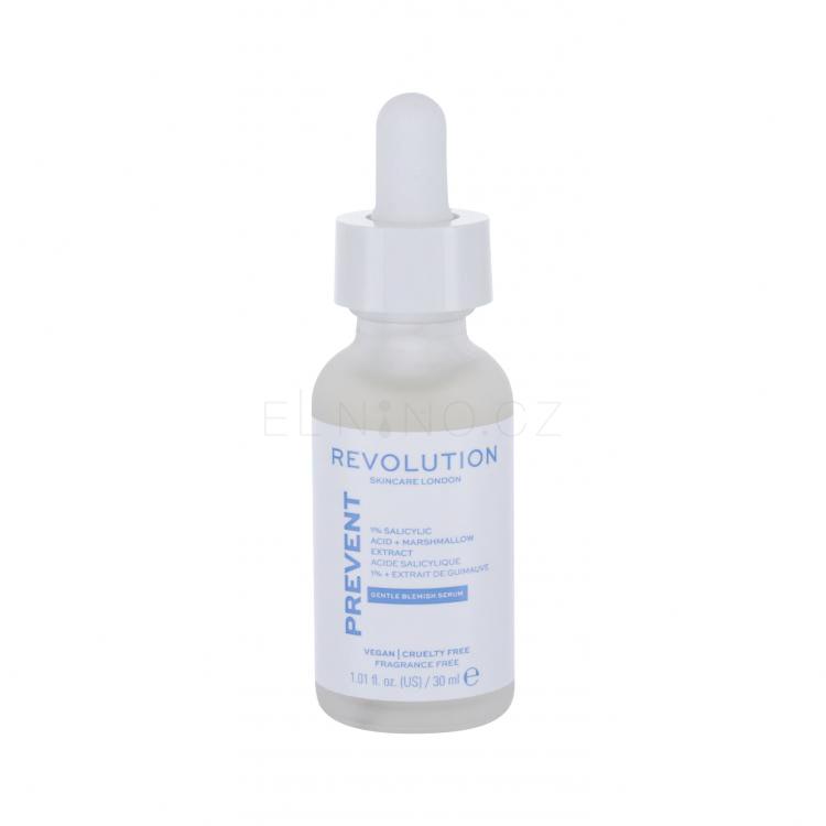 Revolution Skincare Prevent Gentle Blemish Serum 1% Salicylic Acid + Marshmallow Extract Pleťové sérum pro ženy 30 ml