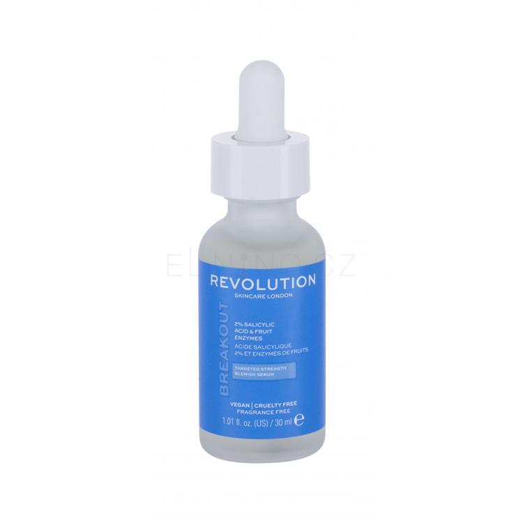 Revolution Skincare Breakout Strength Serum 2% Salicylic Acid &amp; Fruit Enzyme Pleťové sérum pro ženy 30 ml