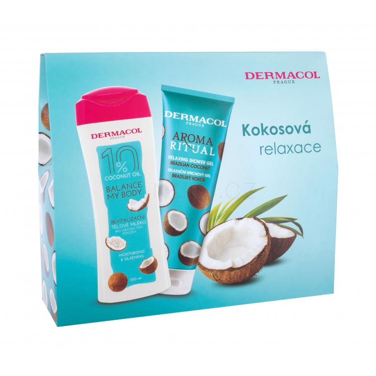 Dermacol Aroma Ritual Brazilian Coconut Dárková kazeta sprchový gel 250 ml + tělové mléko 250 ml