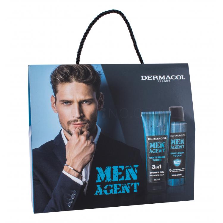 Dermacol Men Agent Gentleman Touch 3in1 Dárková kazeta sprchový gel 250 ml + deodorant 150 ml
