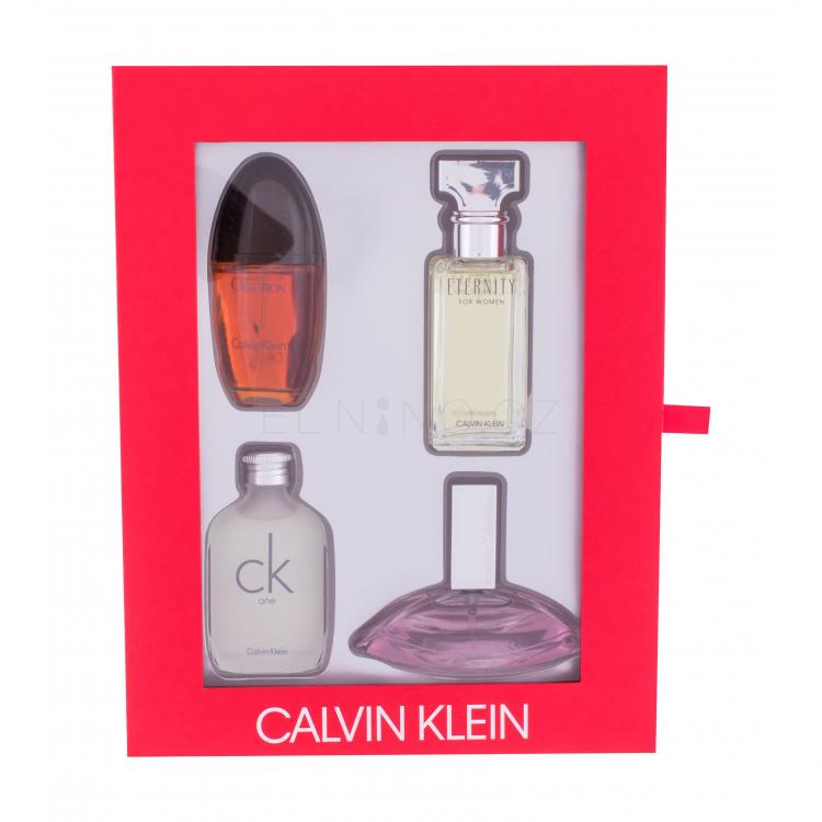 Calvin Klein Mix Giftset Dárková kazeta parfémovaná voda Eternity 15 ml + parfémovaná voda Obsession 15 ml + parfémovaná voda Euphoria 15 ml + toaletní voda CK One 15 ml