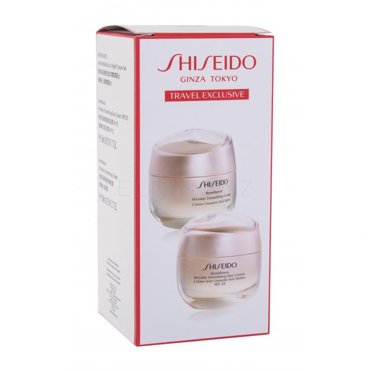 Shiseido Benefiance Anti-Wrinkle Day &amp; Night Cream Set Dárková kazeta denní pleťový krém Benefiance Wrinkle Smoothing Day Cream SPF25 50 ml + noční pleťový krém Benefiance Wrinkle Smoothing Cream 50 ml