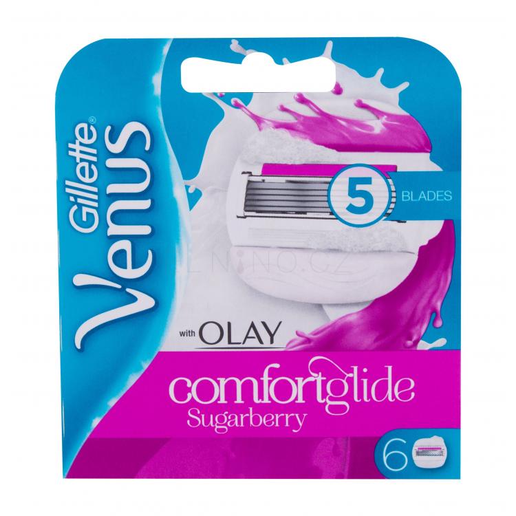 Gillette Venus &amp; Olay Sugarberry Comfortglide Náhradní břit pro ženy 6 ks