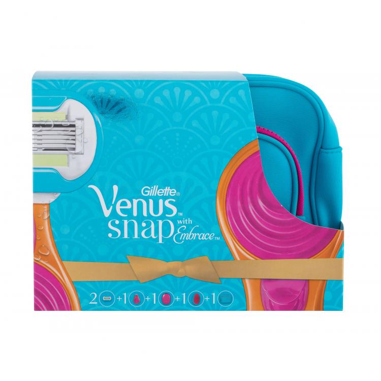 Gillette Venus Snap With Embrace Dárková kazeta holicí strojek 1 ks + náhradní břit 2 ks + pouzdro 1ks + hřeben na vlasy 1 ks + kosmetická taštička