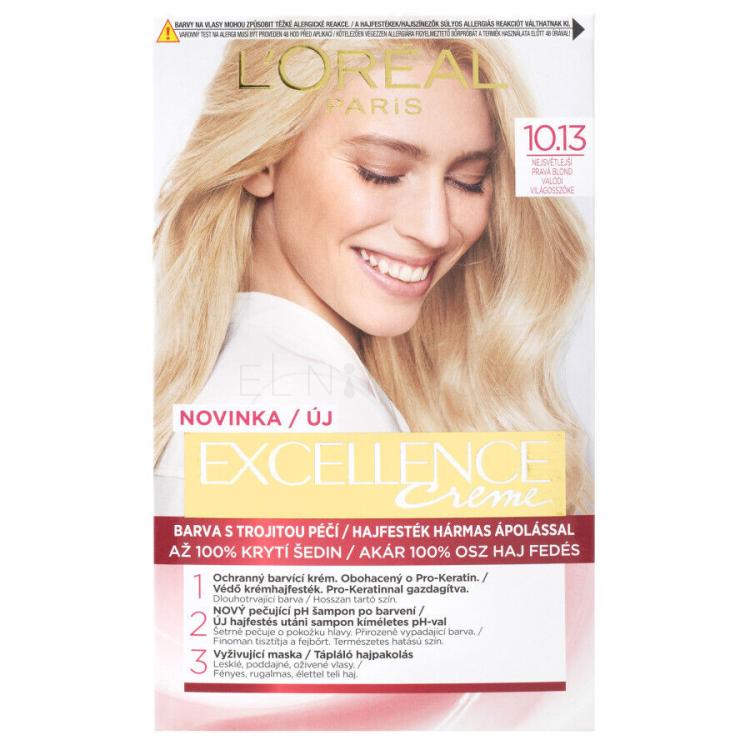 L&#039;Oréal Paris Excellence Creme Triple Protection Barva na vlasy pro ženy 48 ml Odstín 10,13 Natural Light Baby Blonde