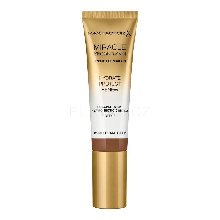 Max Factor Miracle Second Skin SPF20 Make-up pro ženy 30 ml Odstín 12 Neutral Deep