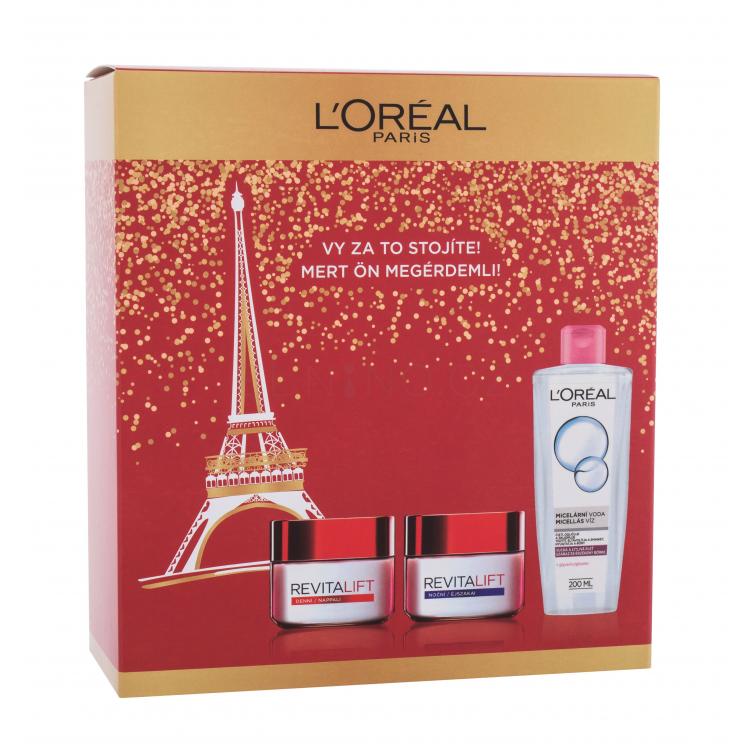 L&#039;Oréal Paris Revitalift Dárková kazeta denní pleťový krém Revitalift 50 ml + noční pleťový krém Revitalift 50 ml + micelární voda 200 ml