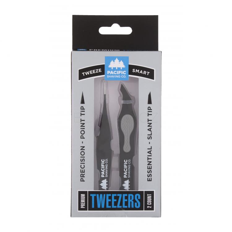 Pacific Shaving Co. Tweeze Smart Premium Tweezers Dárková kazeta pinzeta se šikmým hrotem 1 ks + pinzeta se špičatým hrotem 1 ks