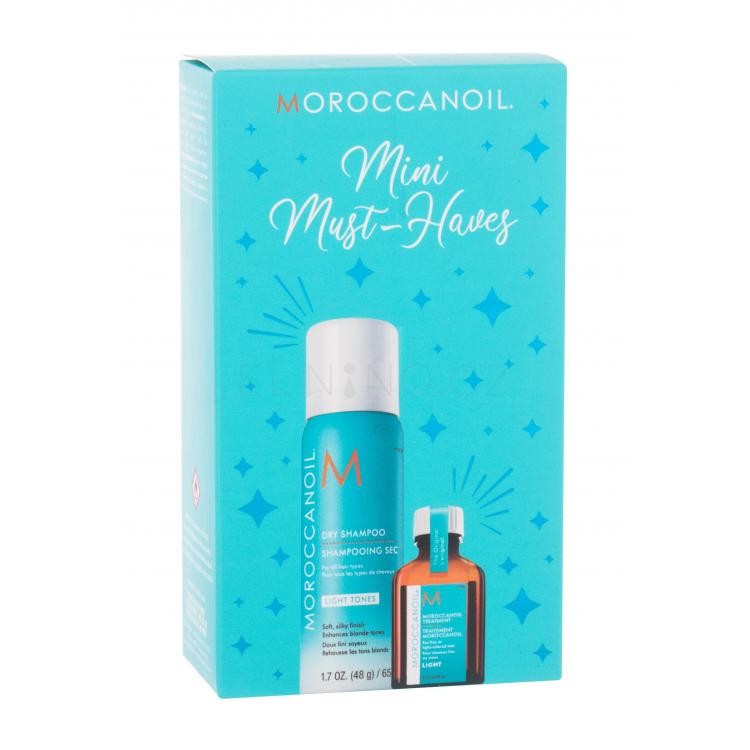 Moroccanoil Mini Must-Haves Dárková kazeta olej na vlasy Treatment Light 15 ml + suchý šampon Dry Shampoo Light Tones 65 ml