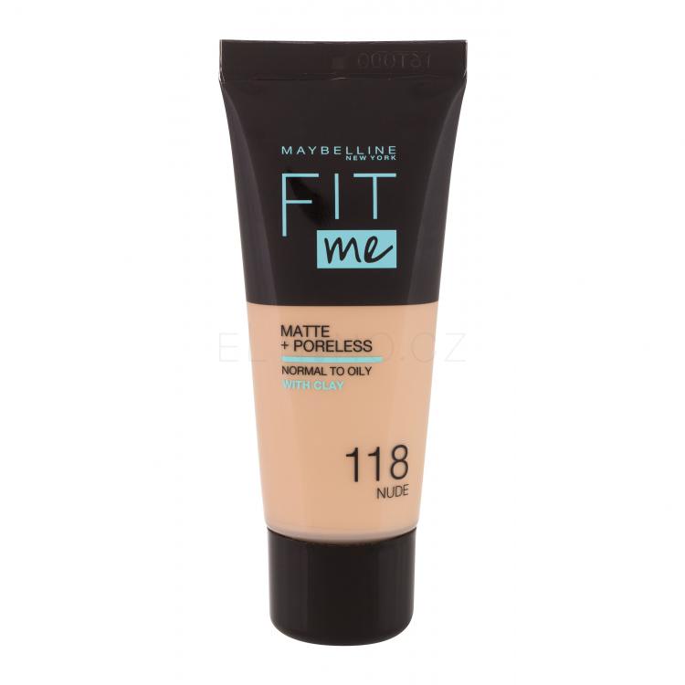 Maybelline Fit Me! Matte + Poreless Make-up pro ženy 30 ml Odstín 118 Nude