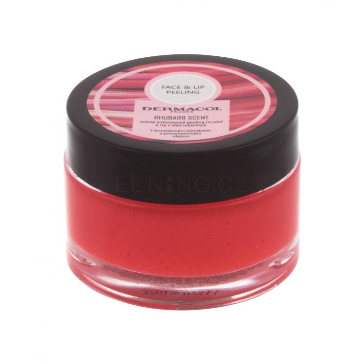 Dermacol Face &amp; Lip Peeling Rhubarb Scent Peeling pro ženy 50 g