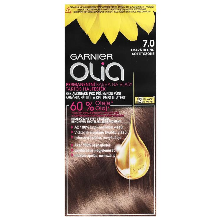 Garnier Olia Permanent Hair Color Barva na vlasy pro ženy 50 g Odstín 7,0 Dark Blonde