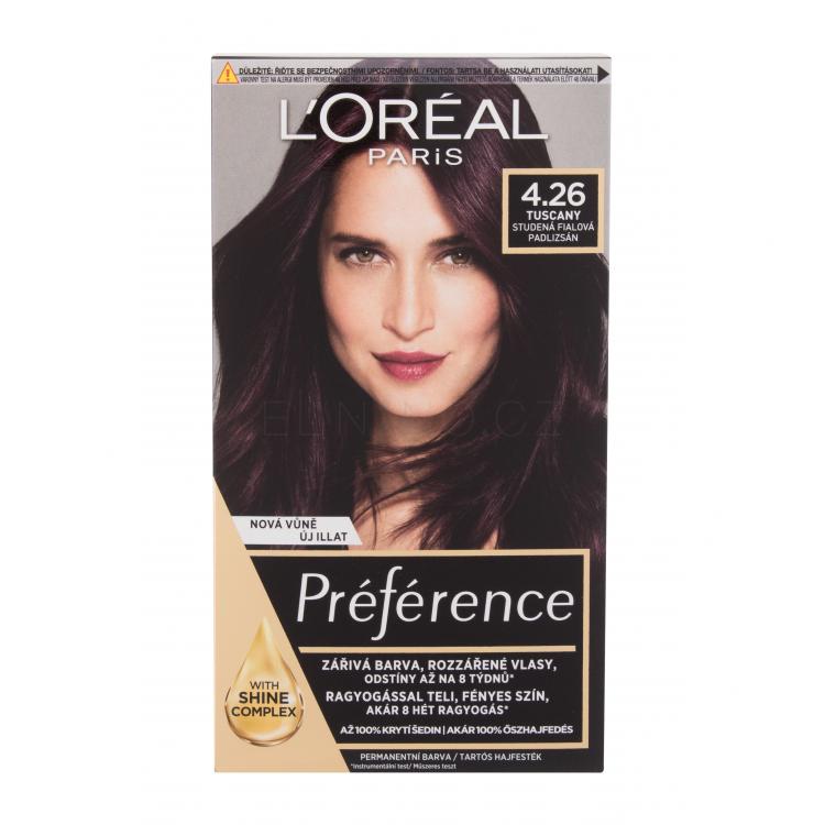 L&#039;Oréal Paris Préférence Barva na vlasy pro ženy 60 ml Odstín 4,26 Tuscany