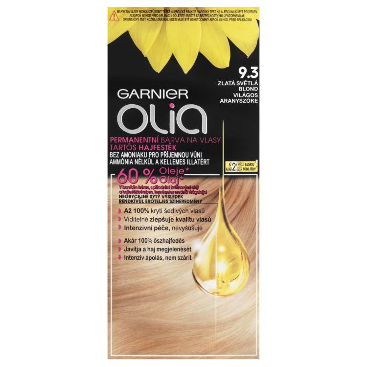 Garnier Olia Permanent Hair Color Barva na vlasy pro ženy 50 g Odstín 9,3 Golden Light Blonde