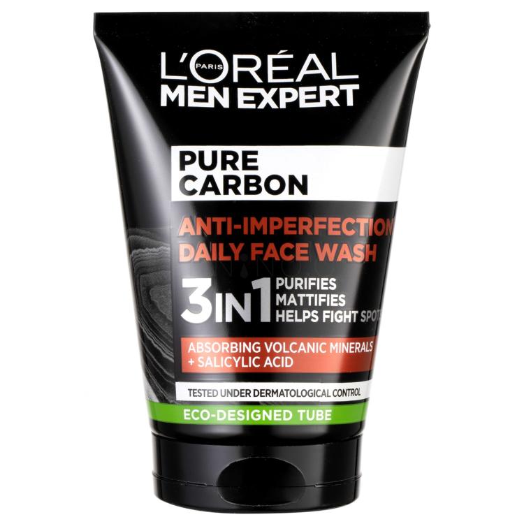 L&#039;Oréal Paris Men Expert Pure Carbon Anti-Imperfection 3in1 Čisticí gel pro muže 100 ml