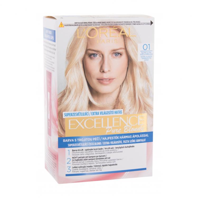 L&#039;Oréal Paris Excellence Creme Triple Protection Barva na vlasy pro ženy 48 ml Odstín 01 Lightest Natural Blonde poškozená krabička