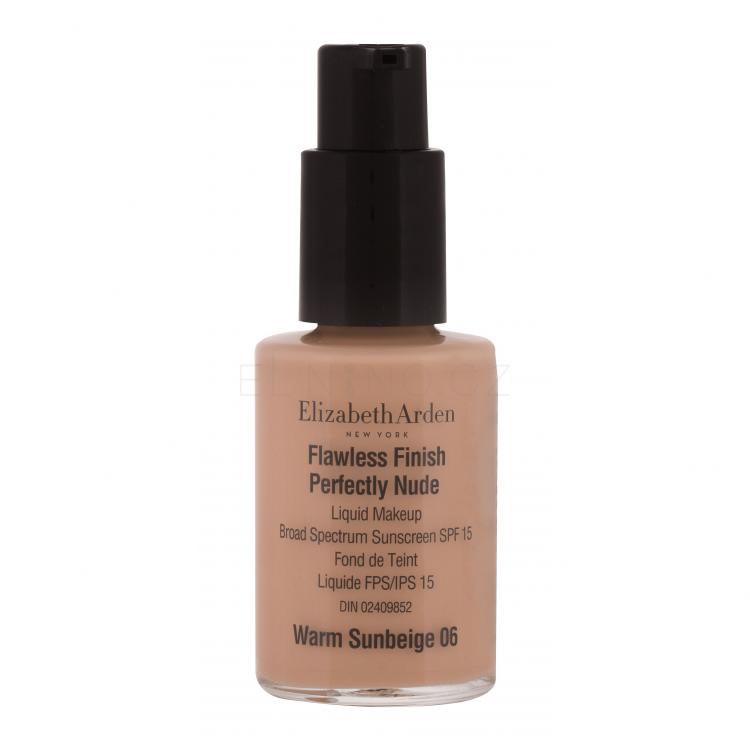 Elizabeth Arden Flawless Finish Perfectly Nude SPF15 Make-up pro ženy 30 ml Odstín 06 Warm Sunbeige tester