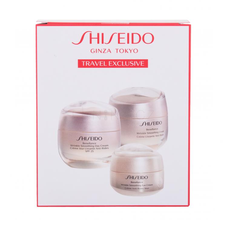 Shiseido Benefiance Dárková kazeta denní pleťový krém Benefiance Wrinkle Smoothing Day Cream SPF25 50 ml + pleťový krém Benefiance Wrinkle Smoothing Cream 50 ml + oční krém Benefiance Wrinkle Smoothing Eye Cream 15 ml