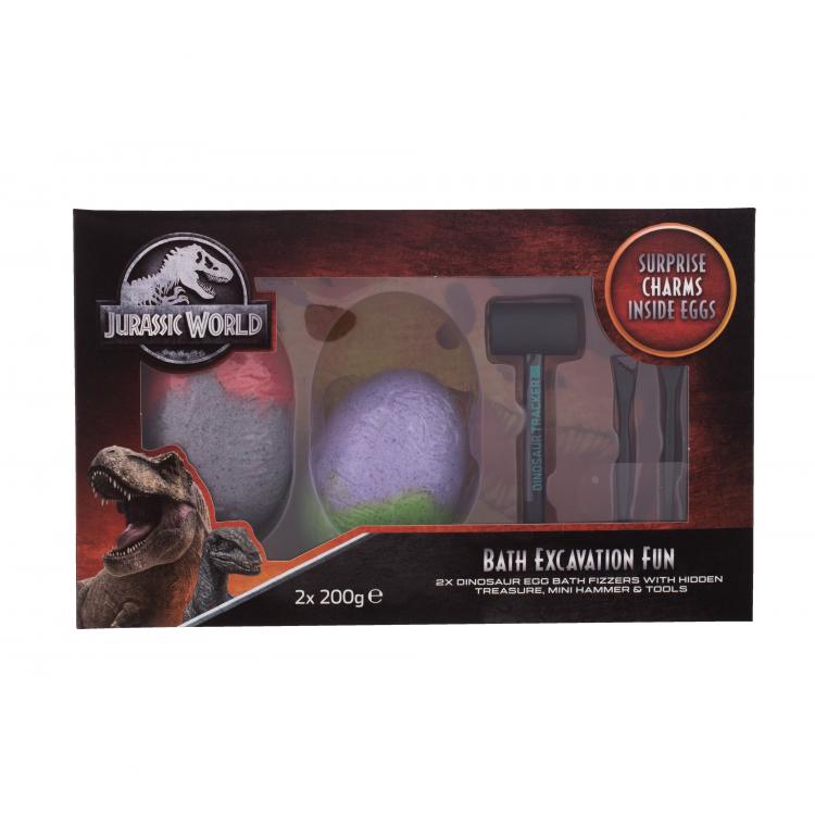 Universal Jurassic World Dárková kazeta bomba do koupele s překvapením Jurassic World 2 x 200 g + dětské nářadí