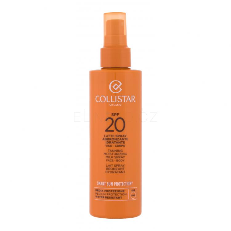 Collistar Smart Sun Protection Tanning Moisturizing Milk Spray SPF20 Opalovací přípravek na tělo 200 ml