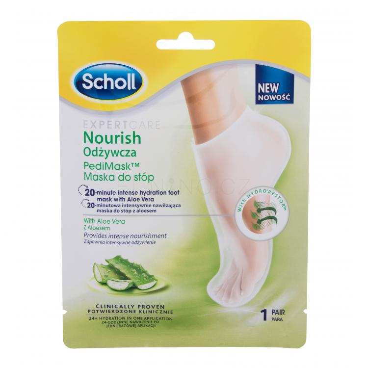 Scholl Expert Care Nourishing Foot Mask Aloe Vera Maska na nohy pro ženy 1 ks