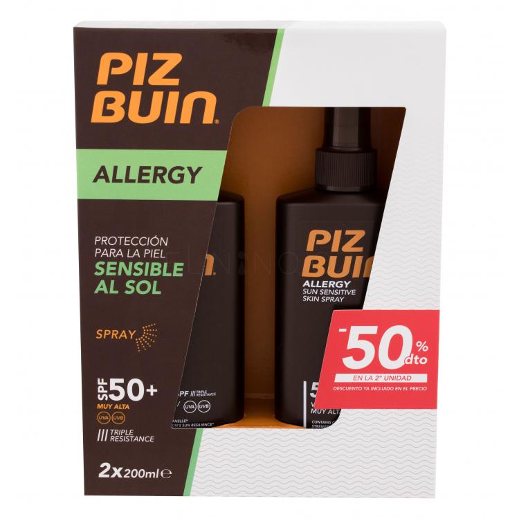 PIZ BUIN Allergy Sun Sensitive Skin Spray SPF50+ Dárková kazeta spray na opalování Allergy Sun Sensitive Skin Spray SPF50+ 2 x 200 ml