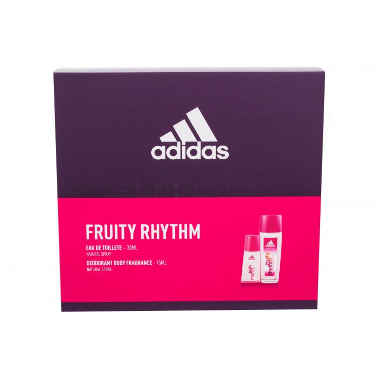 Adidas Fruity Rhythm For Women Dárková kazeta toaletní voda 30 ml + deodorant 75 ml poškozená krabička