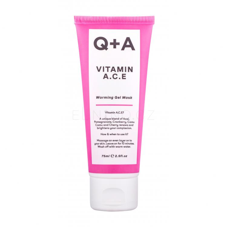 Q+A Vitamin A.C.E Warming Gel Mask Pleťová maska pro ženy 75 ml