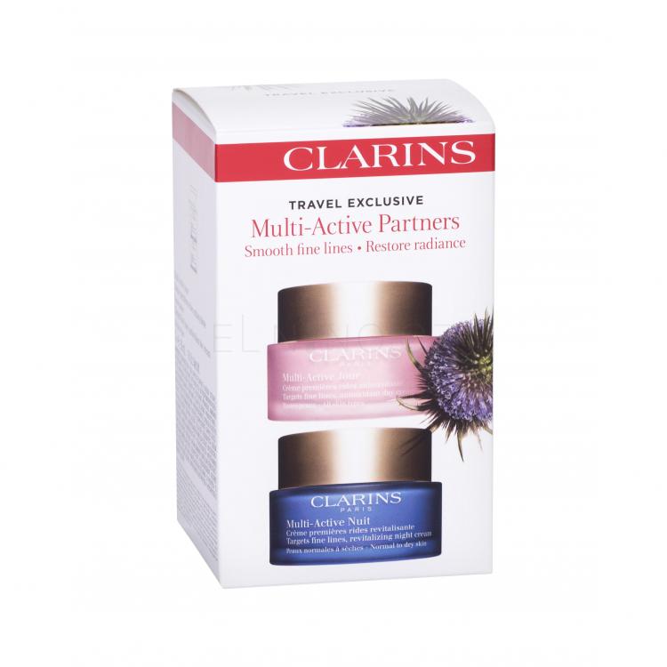 Clarins Multi-Active Dárková kazeta denní pleťová péče 50 ml + noční pleťová péče 50 ml poškozená krabička