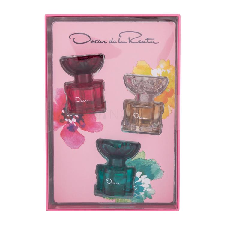 Oscar de la Renta Mini Set Dárková kazeta parfémovaná voda Esprit D´Oscar 7,5 ml + toaletní voda Jasmine 7,5 ml + toaletní voda Rose 7,5 ml poškozená krabička