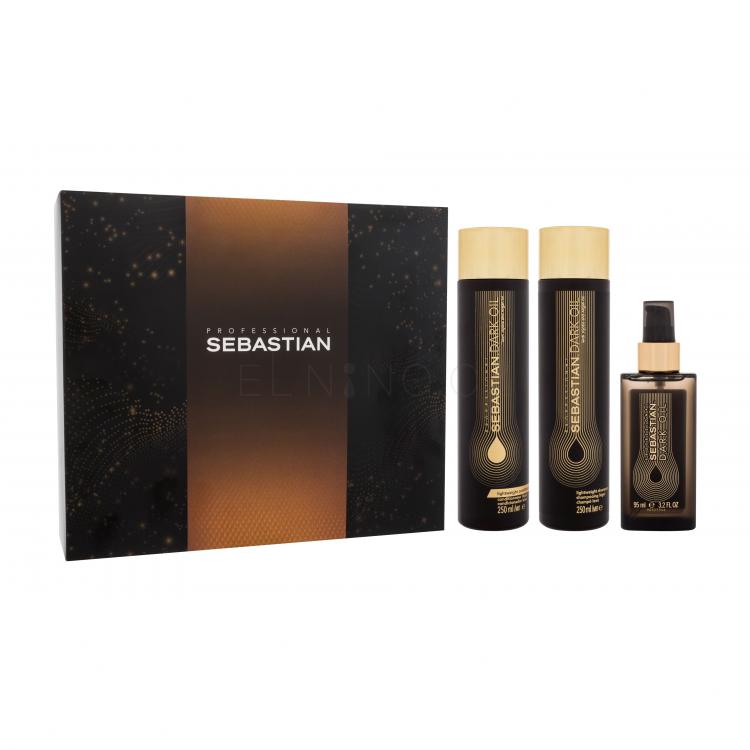 Sebastian Professional Dark Oil Dárková kazeta šampon Dark Oil 250 ml + kondicionér Dark Oil 250 ml + olej na vlasy Dark Oil 95 ml