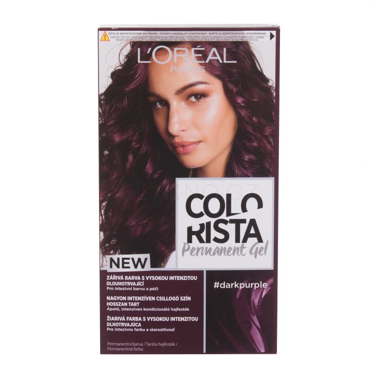 L&#039;Oréal Paris Colorista Permanent Gel Barva na vlasy pro ženy 60 ml Odstín Dark Purple poškozená krabička