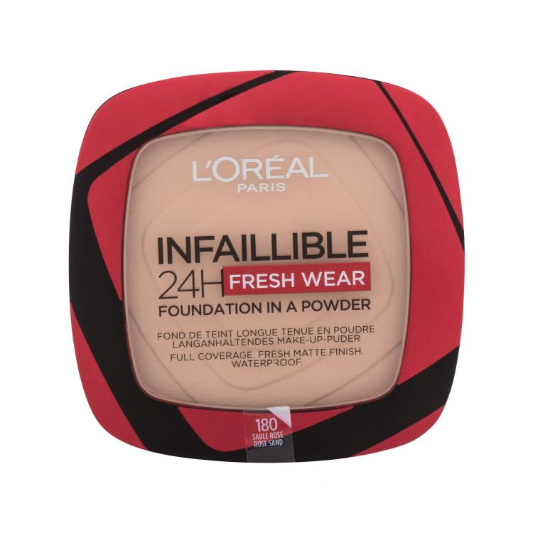 L'Oréal Paris Infaillible 24H Fresh Wear Foundation In A Powder Make-up pro ženy 9 g Odstín 180 Rose Sand