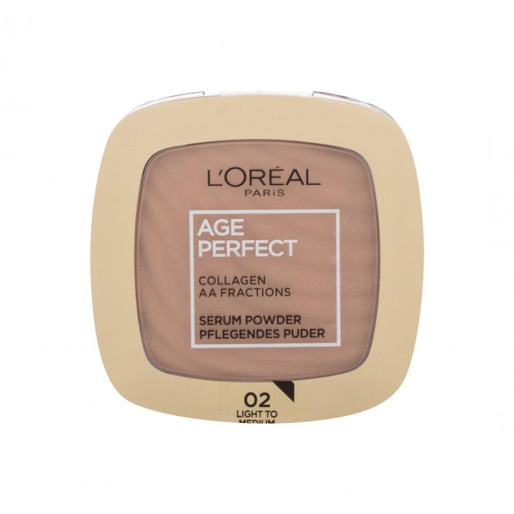 L&#039;Oréal Paris Age Perfect Serum Powder Pudr pro ženy 9 g Odstín 02 Light To Medium