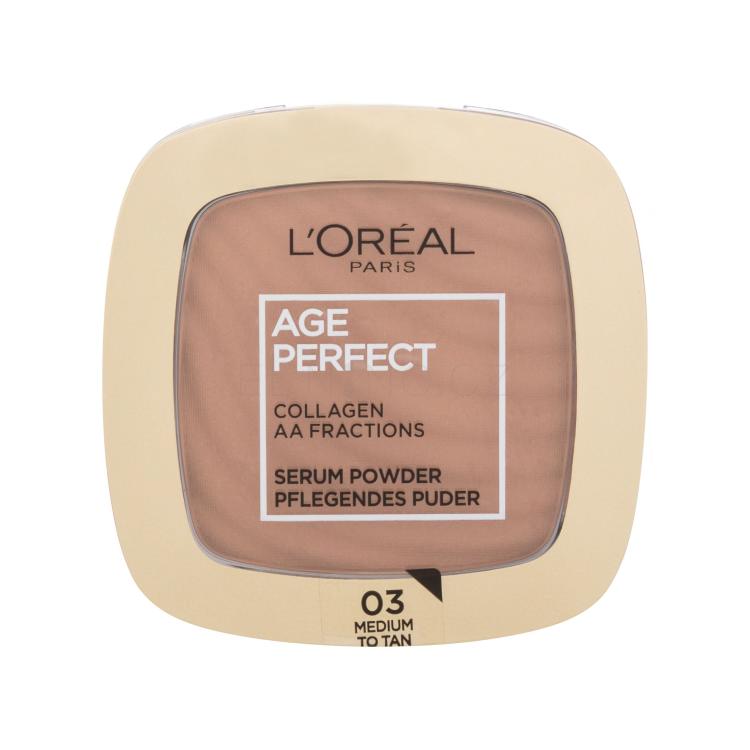 L&#039;Oréal Paris Age Perfect Serum Powder Pudr pro ženy 9 g Odstín 03 Medium To Tan