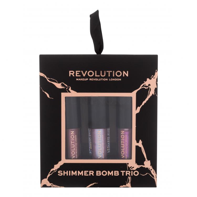 Makeup Revolution London Shimmer Bomb Trio Dárková kazeta lesk na rty Shimmer Bomb 2 ml + lesk na rty Shimmer Bomb 2 ml Sparkle +  lesk na rty Shimmer Bomb 2 ml DayDream