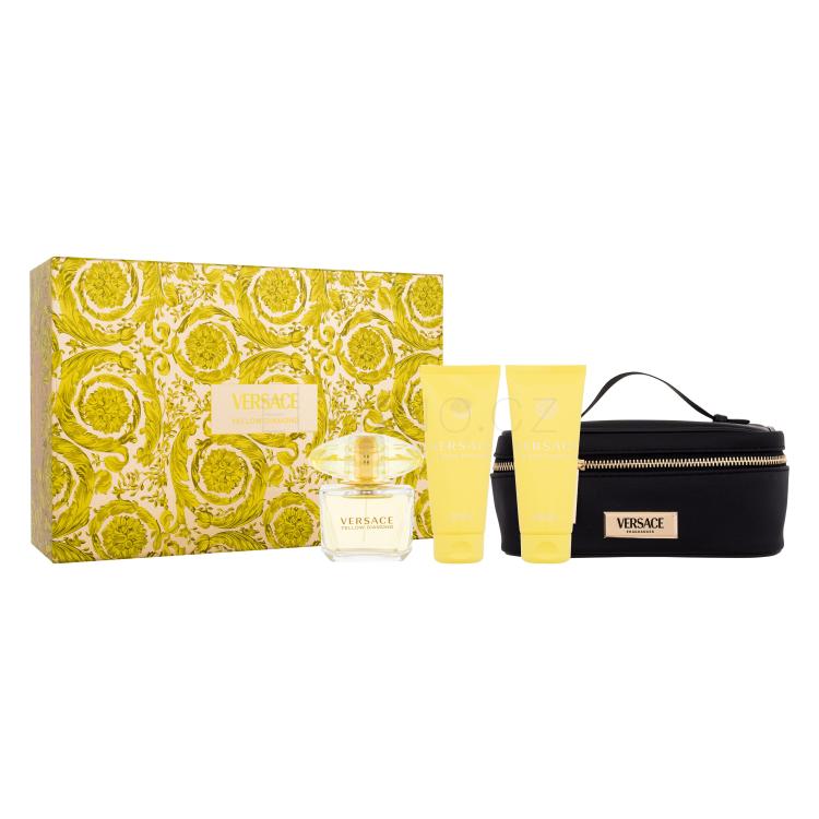 Versace Yellow Diamond Dárková kazeta toaletní voda 90 ml + tělové mléko 100 ml +  sprchový gel 100 ml + kosmetická taštička